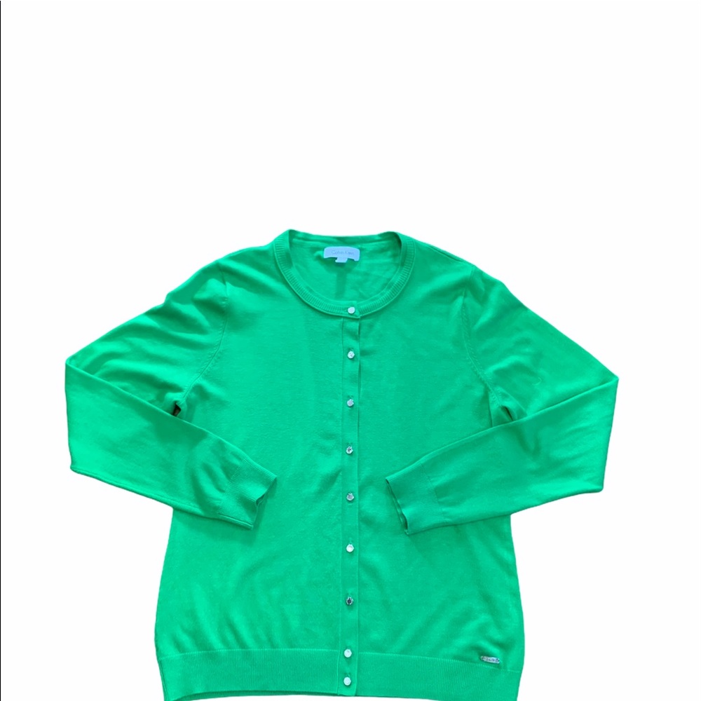 Calvin Klein Green Button Down Cardigan/sweater